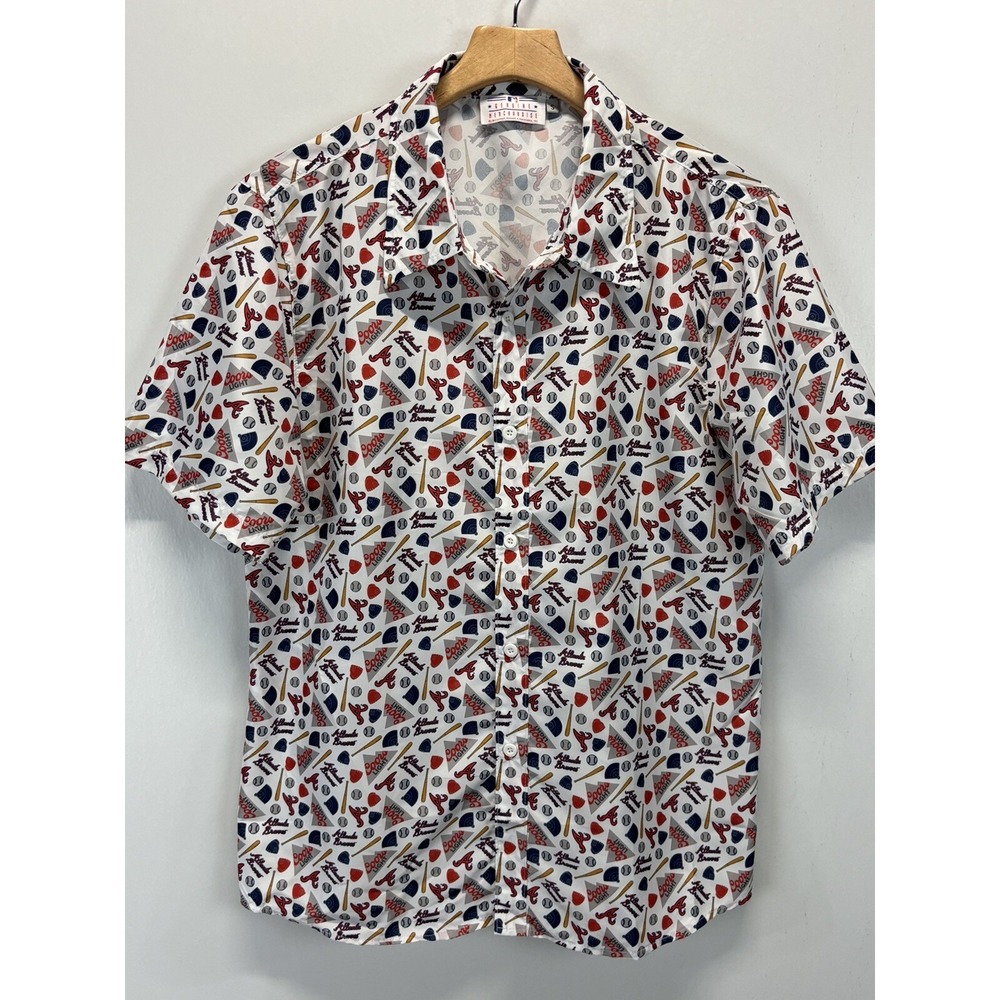 Atlanta Braves SGA Shirt Mens Small Braves Coors Light S/S Camp Shirt Button Up